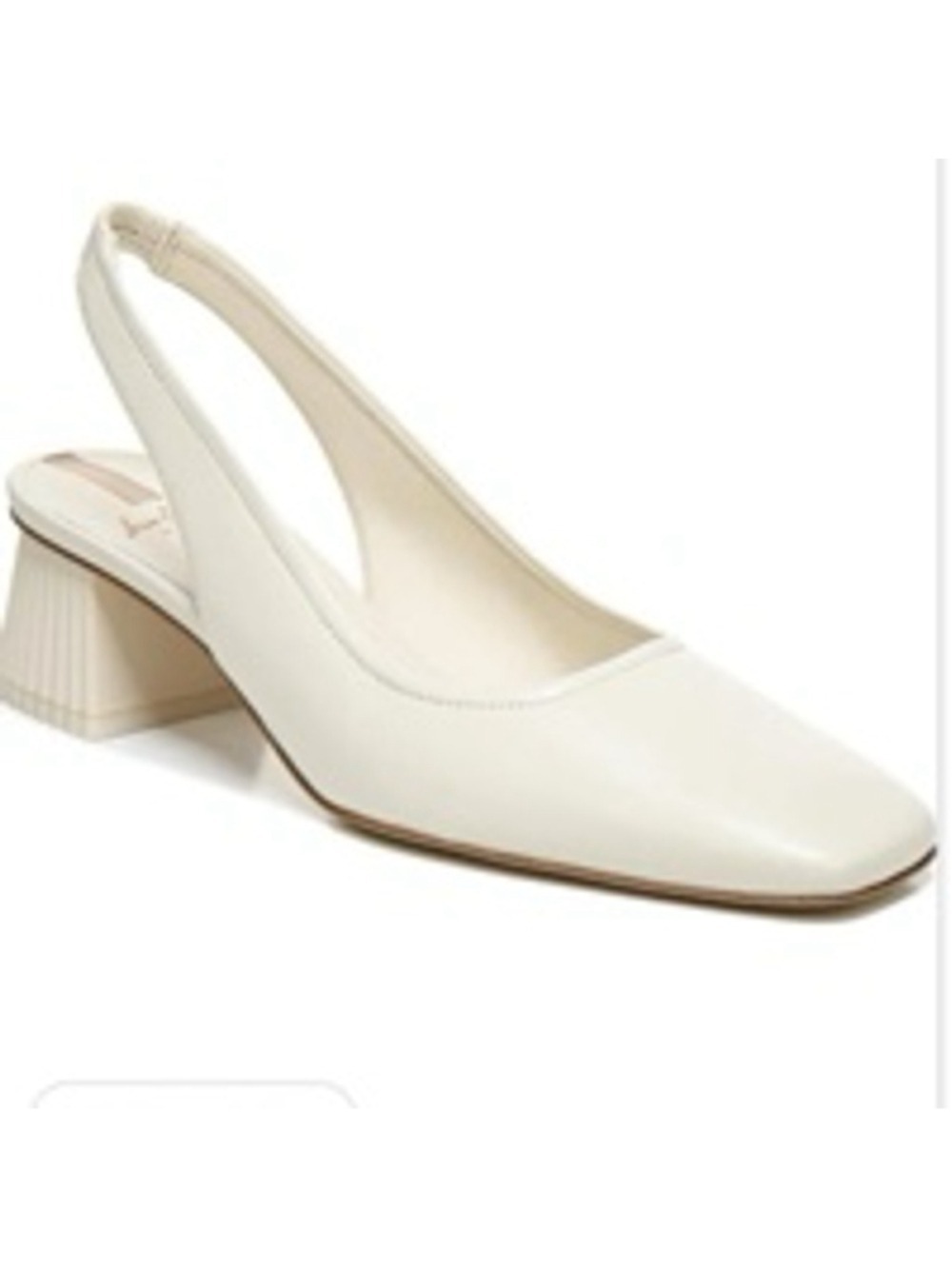 Sam Edelman Womens Toren Leather Slip On Slingback Block Heel Scallop Cream 8